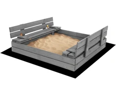 Springos Premium medinė smėlio dėžė SBP120SET01X 120 x 120 cm komplektas