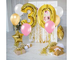 Springos Pripučiamas auksinis numeris „0“, 40 cm