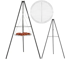 Springos Laužo grilis su 51 cm grotelėmis, juodas/sidabrinis, 152 cm