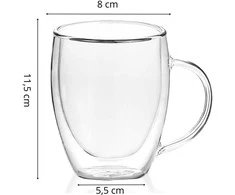 Springos Stiklinis puodelis dvisienis 300 ml