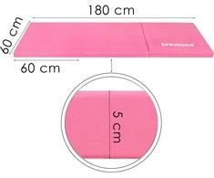 Sulankstomas mankštos kilimėlis Springos 180 x 60 x 5,5 cm rožinis