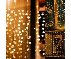 Šviesos užuolaida Springos 200 LED, šiltai balta, 5 m