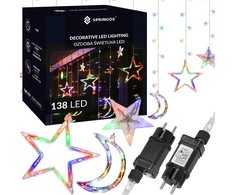 Šviesos užuolaida Springos 138 LED žvaigždės ir mėnuliai CL4135