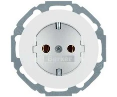 Elektros lizdas Berker R.1/R.3, Elektros lizdo tipas 45°, Spalva Balta