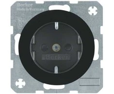 Els Elektrotechnika Elektros lizdas Berker R.1/R.3, Elektros lizdo tipas Su vaikų apsauga, Spalva Juoda