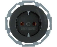 Elektros lizdas Berker R.1/R.3, Elektros lizdo tipas 45°, Spalva Juoda