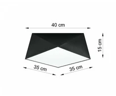Lubinis šviestuvas Sollux Plafonas HEXA 35 juodas