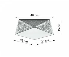 Lubinis šviestuvas Sollux Lighting Sollux Plafonas HEXA 35 sidabro