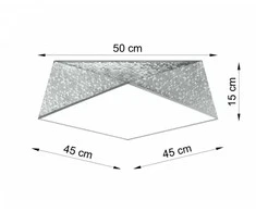 Lubinis šviestuvas Sollux Lighting Sollux Plafonas HEXA 45 sidabro