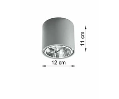 Lubinis šviestuvas Sollux Lighting Sollux Plafonas TIUBE pilkas