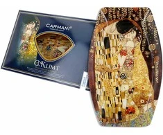 Carmani Lėkštė iš stiklo 30,8x20,9cm,G.Klimt "Bučinys"