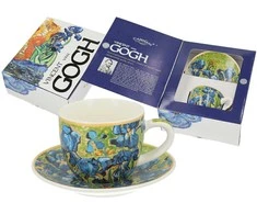 Carmani Puodelis su lėkštute 80ml, V.van Gogh "Irisai"
