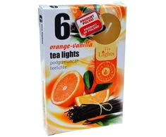 Admit Arbatinės kvepiančios žvakutės Oranžinis Vanilla 6vnt