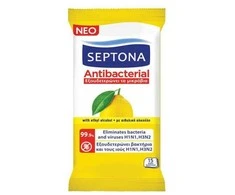 Antibakterinės drėgnos servetėlės Septona citrinų kvapo 15vnt