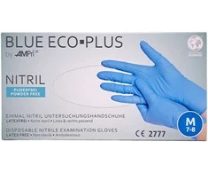 Bikuva.lt Mėlyna Vienkartinės nitrilinės pirštinės Mėlyna Eco Plus M dydis, mėlynos spalvos 100vnt