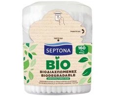 Higieniniai vatos pagaliukai Septona BIO indelyje 160vnt