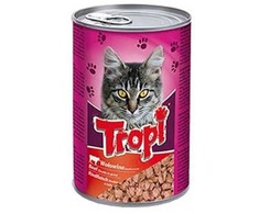 Konservuotas kačių ėdalas TROPI su jautiena 415g