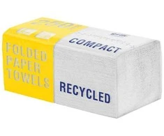 Popieriniai rankšluosčiai lapeliais GRITE Compact Economy V forma, 250 lapelių, 1 sluoksnis