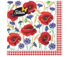 Silken Stalo servetėlės Decor AGUONOS 33x33cm, 16vnt