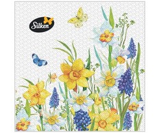 Silken Stalo servetėlės Decor Narcizai 33x33cm, 2 sluoksniai, 16vnt