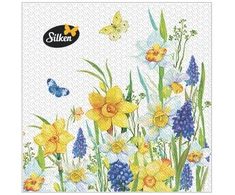 Silken Stalo servetėlės Decor Narcizai 33x33cm, 2 sluoksniai, 16vnt