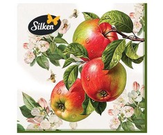 Silken Stalo servetėlės Decor Obuoliai/Svarainiai 33x33cm, 3 sluoksniai, 18vnt