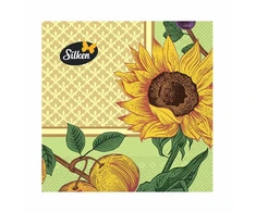 Silken Stalo servetėlės Decor Saulėgrąža 33x33cm, 3 sluoksniai 18vnt