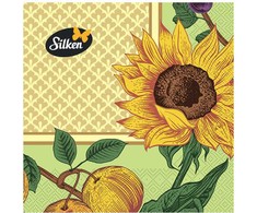 Silken Stalo servetėlės Decor Saulėgrąža 33x33cm, 3 sluoksniai 18vnt