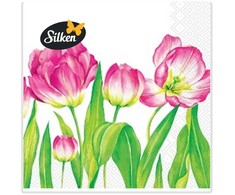 Silken Stalo servetėlės Decor Tulpės 33x33cm, 3 sluoksniai 18vnt