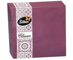 Silken Stalo servetėlės vienspalvės BORDO 33x33cm, 2 sluoksniai 50vnt