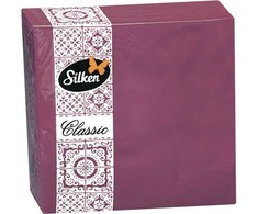 Silken Stalo servetėlės vienspalvės BORDO 33x33cm, 2 sluoksniai 50vnt