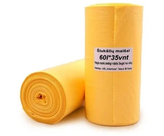 Šiukšlių maišai geltoni 20 mikronų, 60L, 35vnt