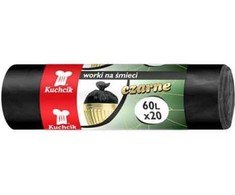 Šiukšlių maišai Kuchcik juodi 7 mikronų, 60L, 20vnt