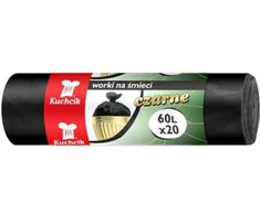 Šiukšlių maišai Kuchcik juodi 7 mikronų, 60L, 20vnt
