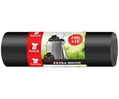 Šiukšlių maišai Kuchcik juodi ypač tvirti 48 mikronų, 240L, 10vnt