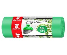 Šiukšlių maišai Kuchcik žali 14 mikronų, 60L, 10vnt