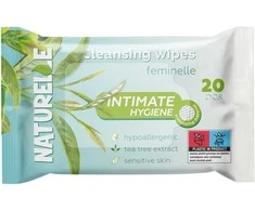 Drėgnos servetėlės intymiai higienai Naturelle su arbatmedžiu 20vnt