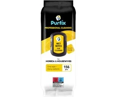 Drėgnos servetėlės įvairiems paviršiams Purfix XXL Geltonos spalvos 156vnt