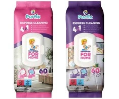 Drėgnos servetėlės įvairiems paviršiams Purfix 60vnt