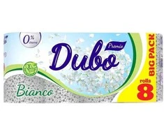 Tualetinis popierius Divo Bianco 17 metrų, 140 lapeliai, 8 ritinėliai, 3 sluoksniai, celiuliozė