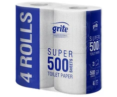 Tualetinis popierius GRITE Super MINI 500 lapelių, 4 ritinėliai, 2 sluoksniai, celiuliozė