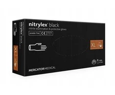 Mercator Vienkartinės nitrilinės pirštinės Nitrylex XL dydis, Juodos 100vnt