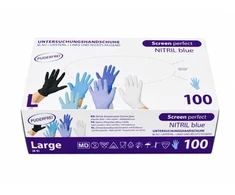 Vienkartinės nitrilinės pirštinės TOPGLOVE 5.0g L dydis, mėlynos spalvos 100vnt