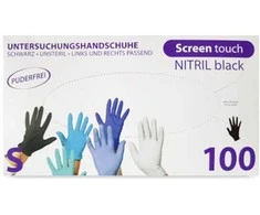 Vienkartinės nitrilinės pirštinės TOPGLOVE S dydis, juodos spalvos 100vnt