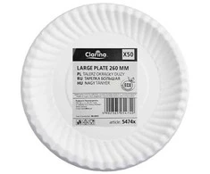 Bikuva.lt Vienkartinės popierinės lėkštės CLARINA 26cm, 50vnt