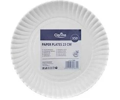 Bikuva.lt Vienkartinės popierinės lėkštės CLARINA 23cm, 50vnt