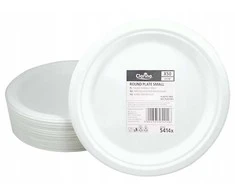 Bikuva.lt Vienkartinės popierinės lėkštės iš cukranendrių pluošto CLARINA 23cm, 50vnt