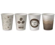 Vienkartinės popierinės stiklinės kavai CLARINA 250ml, 50vnt