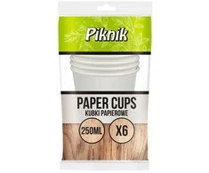 Vienkartinės popierinės stiklinės Piknik ECO 6vnt
