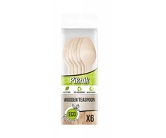 Vienkartiniai mediniai šaukštai Piknik ECO 6vnt